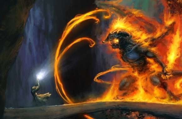 Gandalf vs Balrog Fantasy wallpapers hd quality