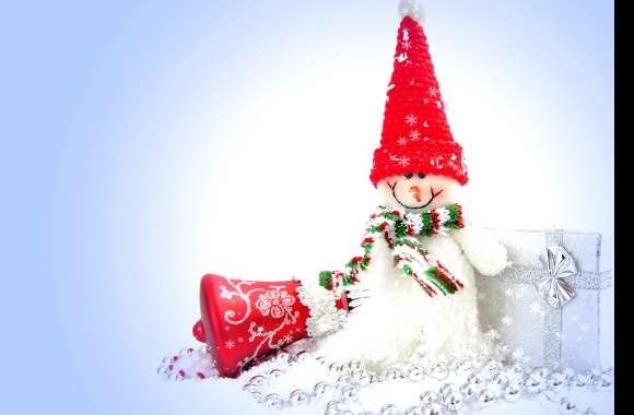 Gift Bell Snowman Holiday Christmas wallpapers hd quality
