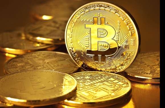 Gleaming Bitcoin Currency - HD Cryptocurrency Wallpaper