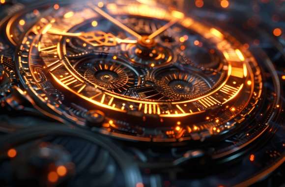 Glowing clockwork detail wallpapers hd quality