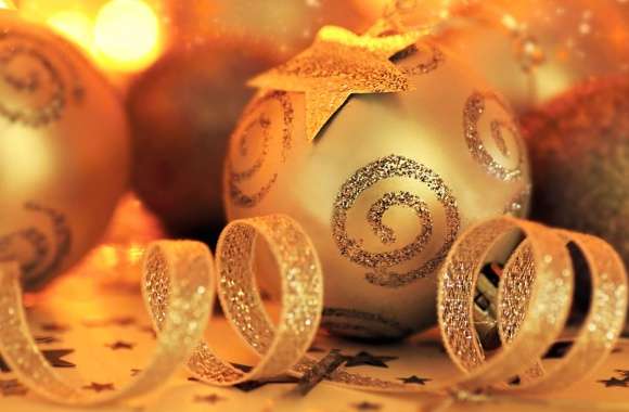 Golden Christmas Ornaments