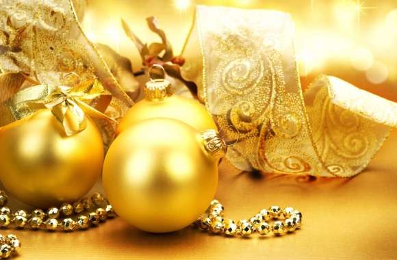 Golden Christmas Ornaments Elegant for the Holiday Season