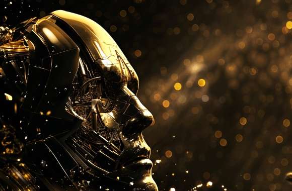 Golden Robot Sci-Fi - Majestic Metallic Man