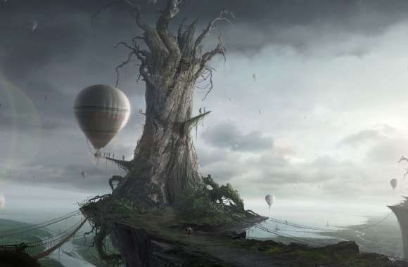 Gothic Fantasy Balloon Landscape -