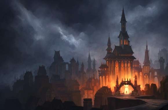 Gothic Fire Castle Fantasy