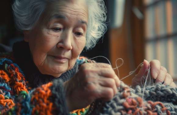 Grandmother Knitting