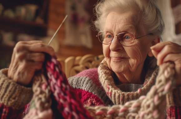 Grandmother Knitting -