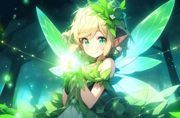 Green Anime Fairy Wallpaper wallpapers hd quality