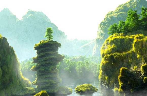 Green Forest 3D Artistic Landscape wallpapers hd quality