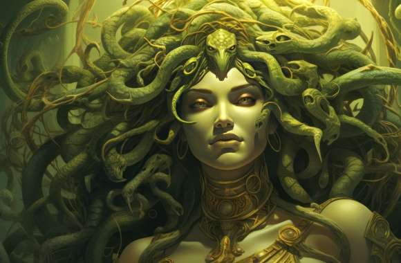 Green Medusa – Mythical Serpent Beauty