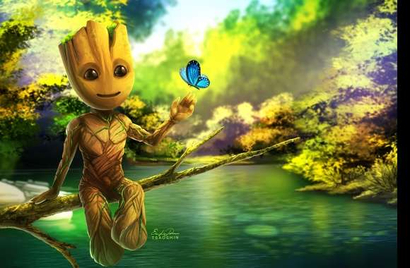 Groot with Butterfly - Guardians of the Galaxy