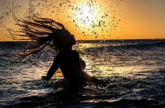 Hair Silhouette Sun Ocean Sea Photography Sunset