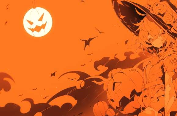 Halloween Anime Witch - HD Desktop Wallpaper wallpapers hd quality