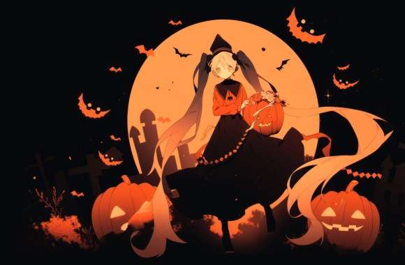 Halloween Witch and Pumpkins wallpapers hd quality