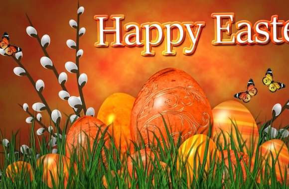 Happy Easter Orange (Color) Easter Egg Holiday Easter