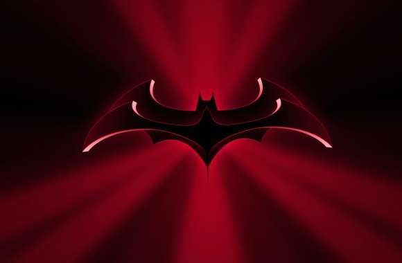 HD Batman Logo in Red - A Striking DC Comics Wallpaper