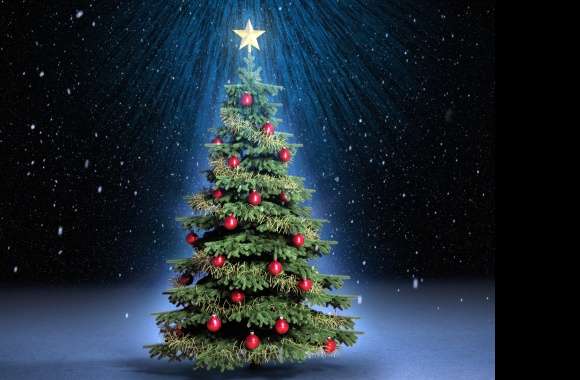 HD Wallpaper of a Festive Christmas Tree with Ornaments