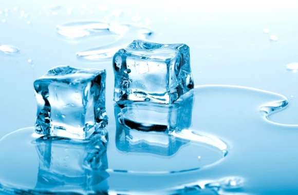 HD Wallpaper of Crisp Ice Cubes on Water