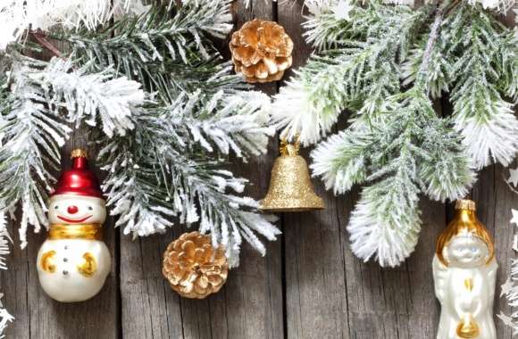 HD Wallpaper of Festive Christmas Ornaments wallpapers hd quality