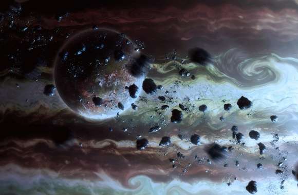 HD Wallpaper of Jupiter A Sci-Fi Planetary Odyssey