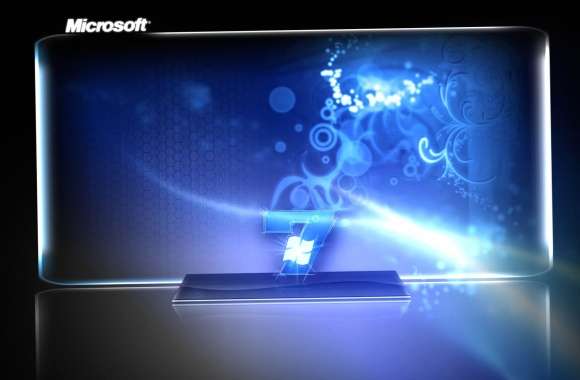 HD Wallpaper of Microsoft Windows 7 - Bright 3D Logo Design
