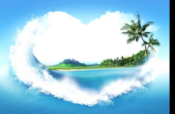 Heart-Shaped Island An Artistic of Nature wallpapers hd quality