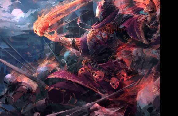 Helmet Armor Magic Skull Dark Fantasy Sorcerer Wallpaper