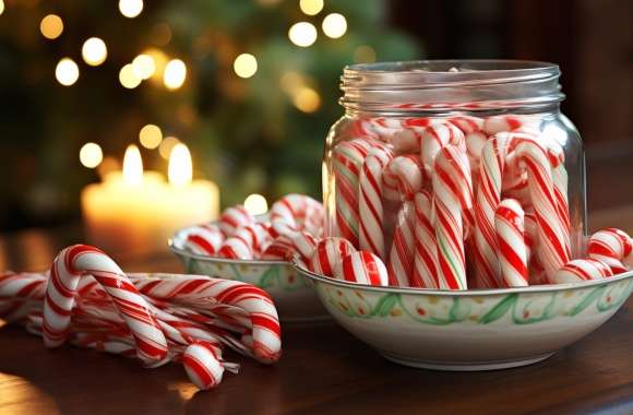 Holiday Cheer with Candy Canes - Christmas wallpapers hd quality