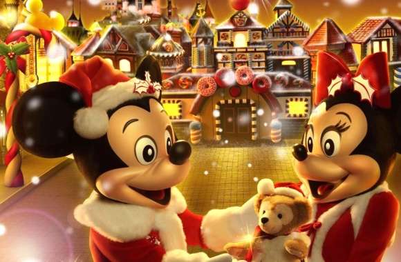 Holiday Magic with Mickey & Minnie - HD Christmas Wallpaper