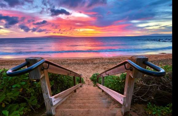 Horizon Sunset Stairs Sea Ocean Earth Photography Beach