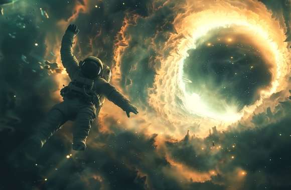 Interstellar Explorer HD Sci-Fi Black Hole Wallpaper