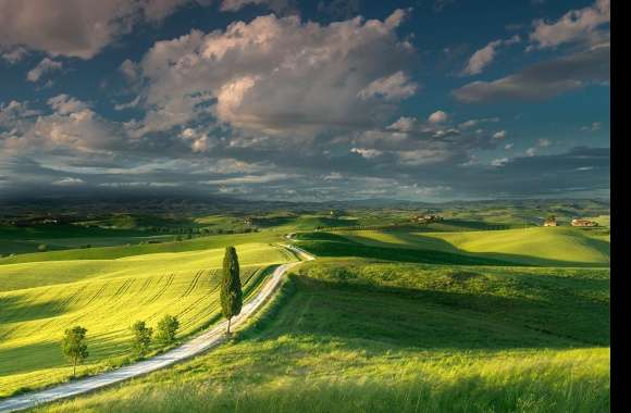 Italy Field Hill Cloud Sky Landscape Nature Photography Tuscany