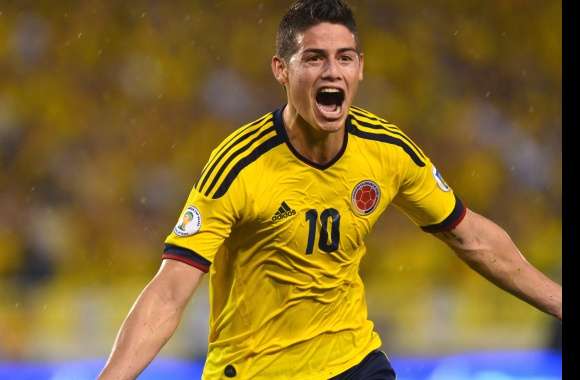 James Rodriguez Celebrating Goal - HD Soccer Wallpaper