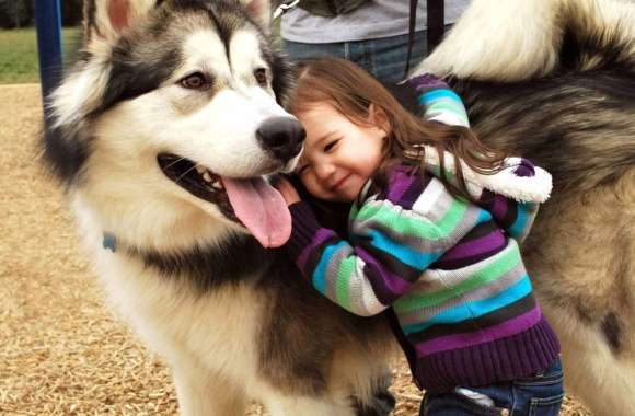 Joyful Companionship Child and Dog