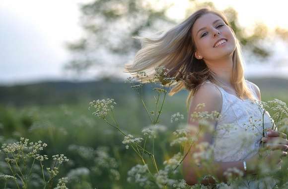 Joyful Woman in Nature -