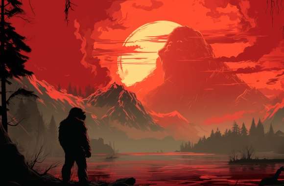 King Kong Silhouette - Skull Island Sunset