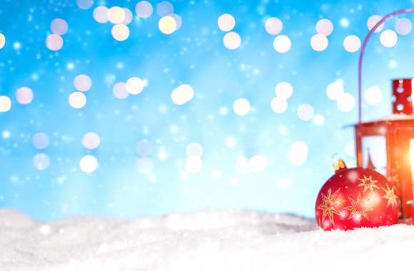 Lantern Bokeh Christmas Ornaments Snow Holiday Christmas wallpapers hd quality