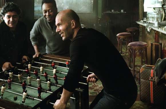 Legendary Soccer Stars Featuring Zidane, Maradona, and Pelé