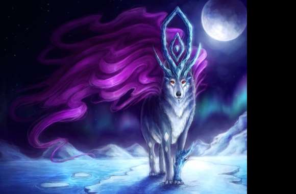 Legendary Suicune Under Moon