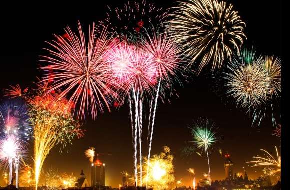 Leipzig Fireworks Vibrant Colors