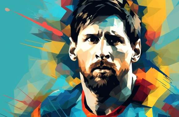 Leo Messi in Vector Art Wallpaper