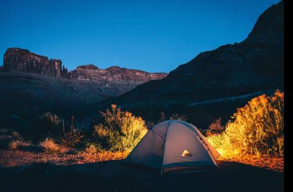 Light Evening Mountain Tent Photography Camping