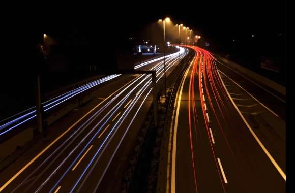 Light Night Road Photography Time Lapse wallpapers hd quality