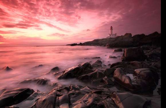 Lighthouse at Sunset A Stunning HD HDR Wallpaper wallpapers hd quality