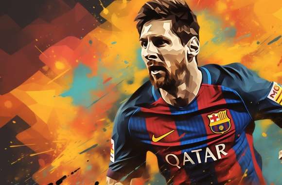 Lio Messi in Barcelona Art Wallpaper