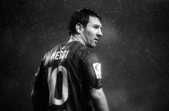 Lionel Messi Black & White Soccer