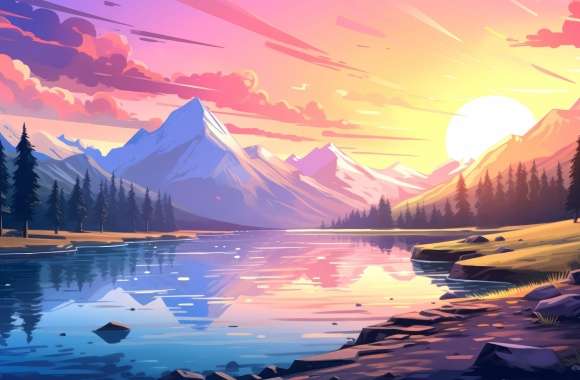 Lo Fi Landscape Wallpaper wallpapers hd quality