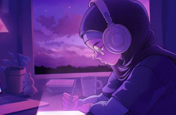 Lofi girl Listening music