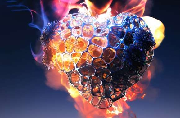 Love heart Fire wallpapers hd quality