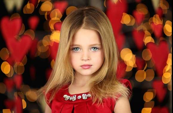 Lovely Little Girl in Red Dress wallpapers hd quality